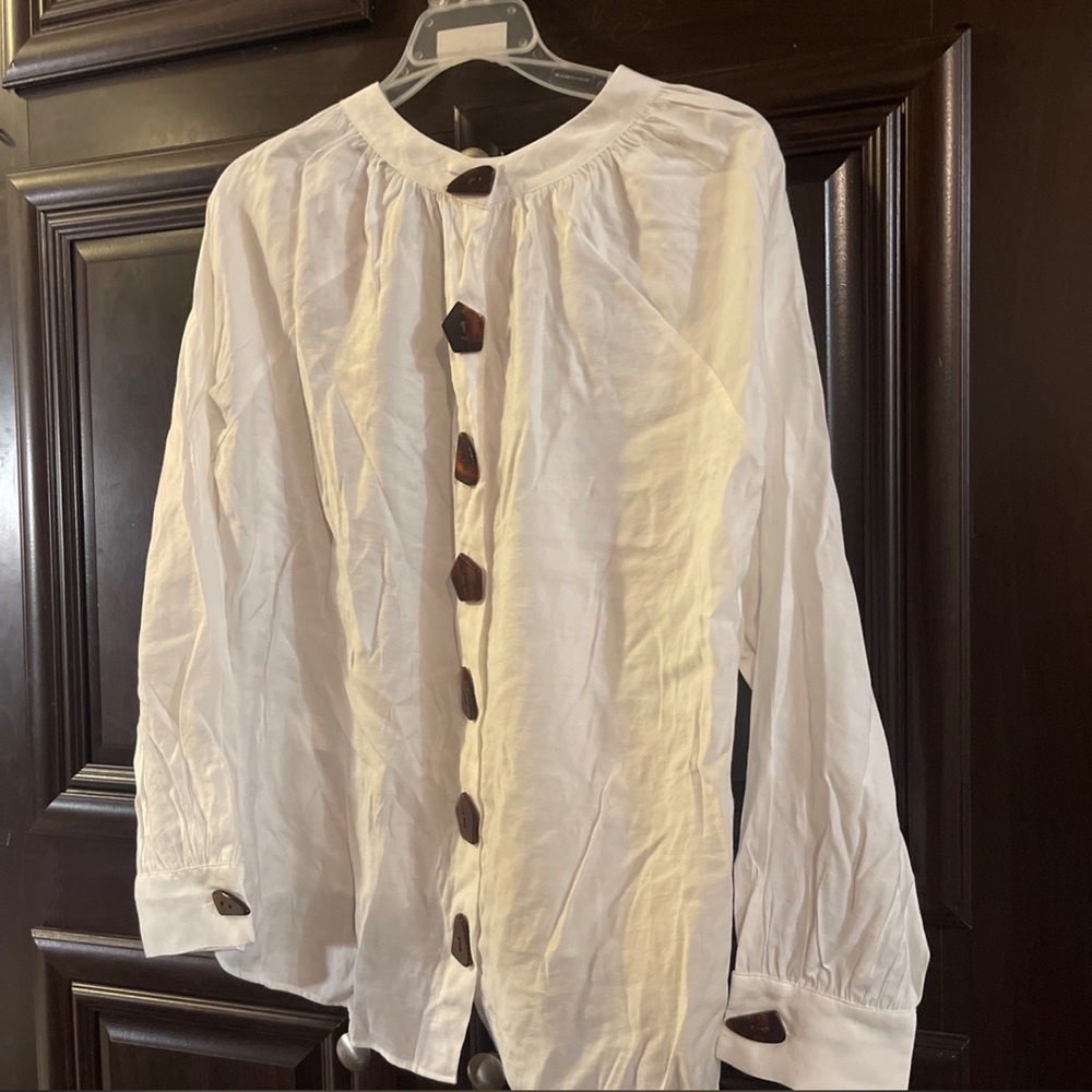 Zara wood button blouse